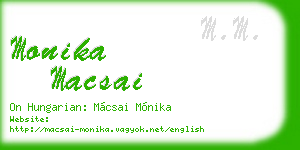 monika macsai business card