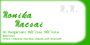 monika macsai business card